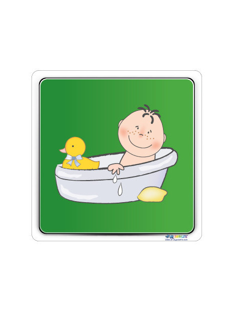 Plaque avec image bain bébé