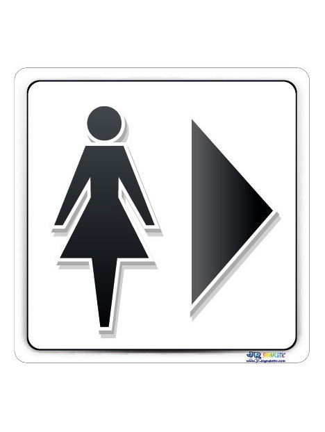 Plaque directionnel droite sanitaires femme