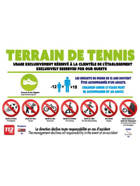 Règlement terrain de tennis