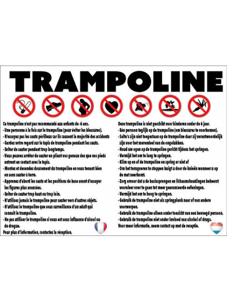 Consignes utilisation trampoline en 2 langues