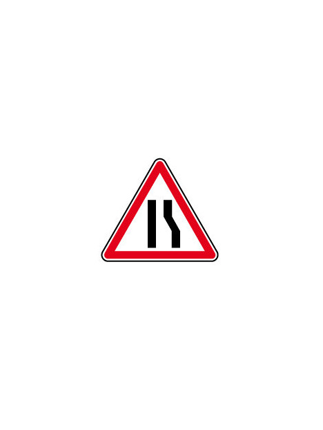 Panneau A3a "chaussée rétrécie par la droite"