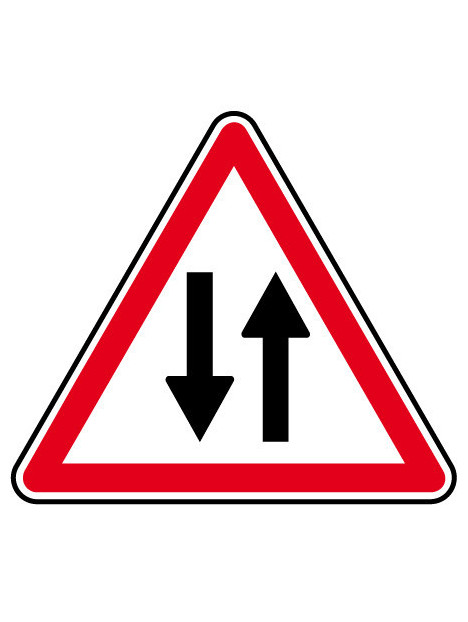 Panneau A18 "circulation à double sens"