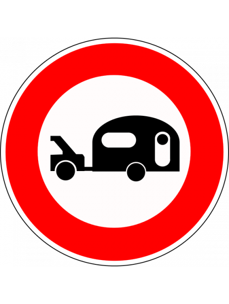 B9i "Accès interdit aux véhicules tractant une caravane ou une remorque de plus de 250 kg"