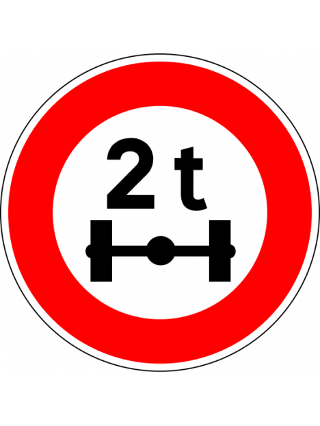 B13a* "Interdiction d'accès aux véhicules ayant un poids total par essieu supérieur à celui indiqué"