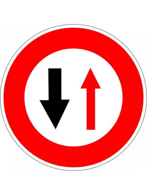 B15 "Cédez le passage aux véhicules venant en sens inverse"