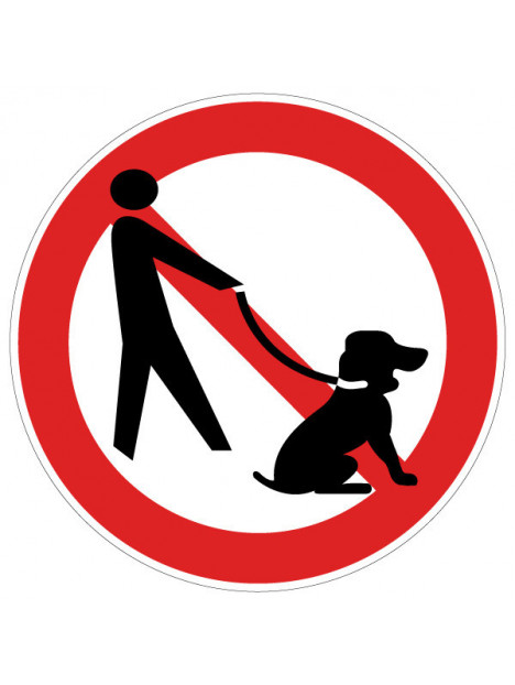 Chiens interdits picto homme avec chien